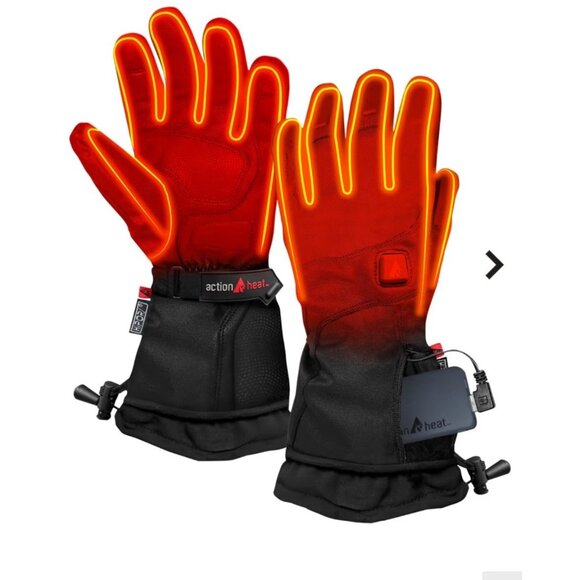 Action Heat 5 Volt Rechargeable Size Medium Men’s Premium Heated Gloves NWB $199 - Picture 3 of 14